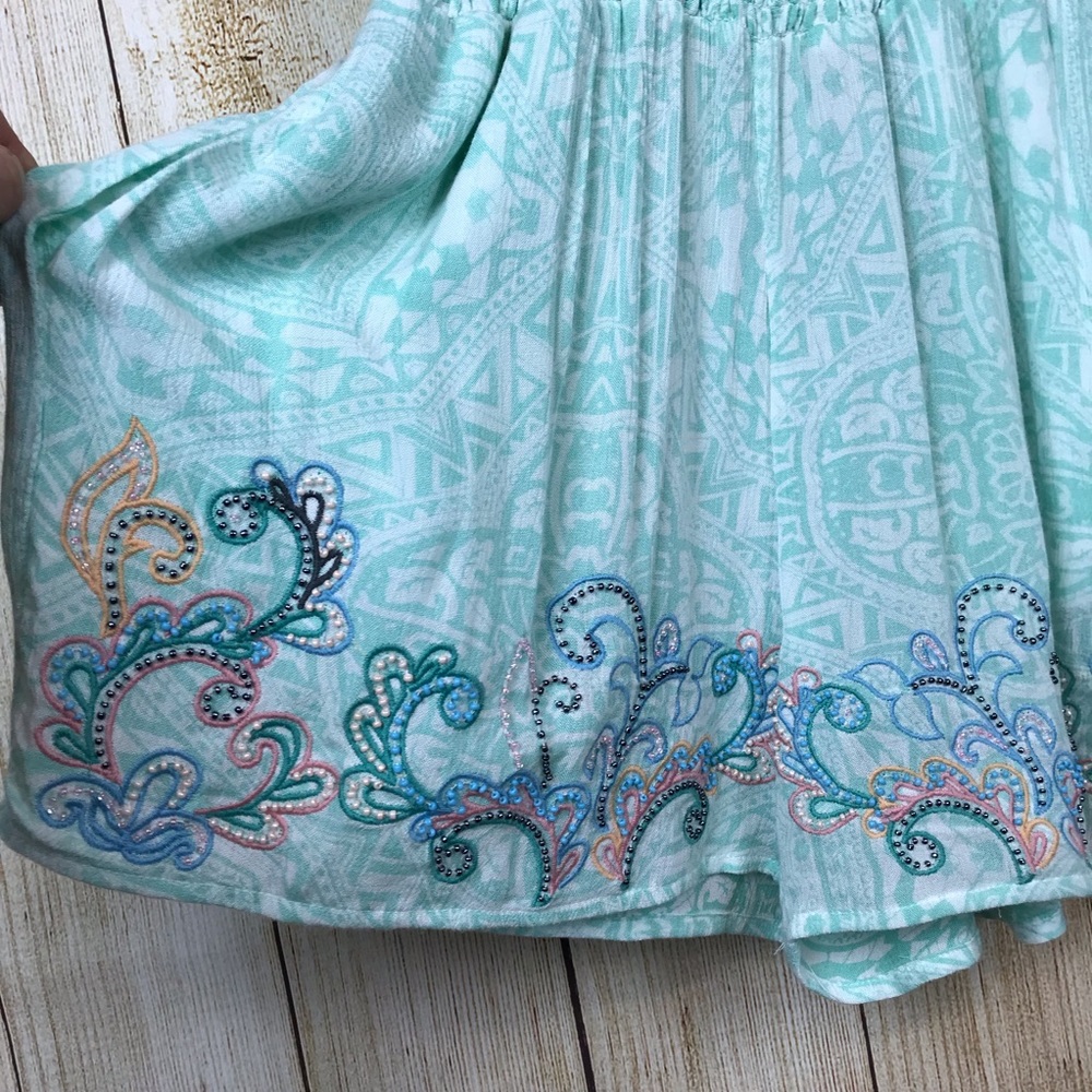 Green Dragon Beaded Surplice V-Neck Romper Size L - Picture 4 of 8